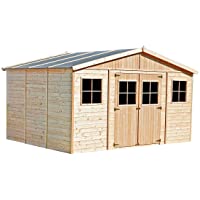 Los mejores  - Garaje de Madera Vladimir 13-24 m² Exterior 320x418x188-246 cm